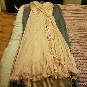 Alberta Ferretti silk dusty pink gown